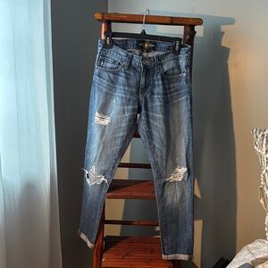 Distressed Blue Jeans